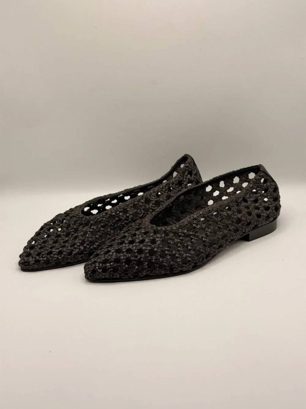 Madewell Womens The Ruth Ballet Flat in Woven Brown  Dark Carob Leather Sz 10